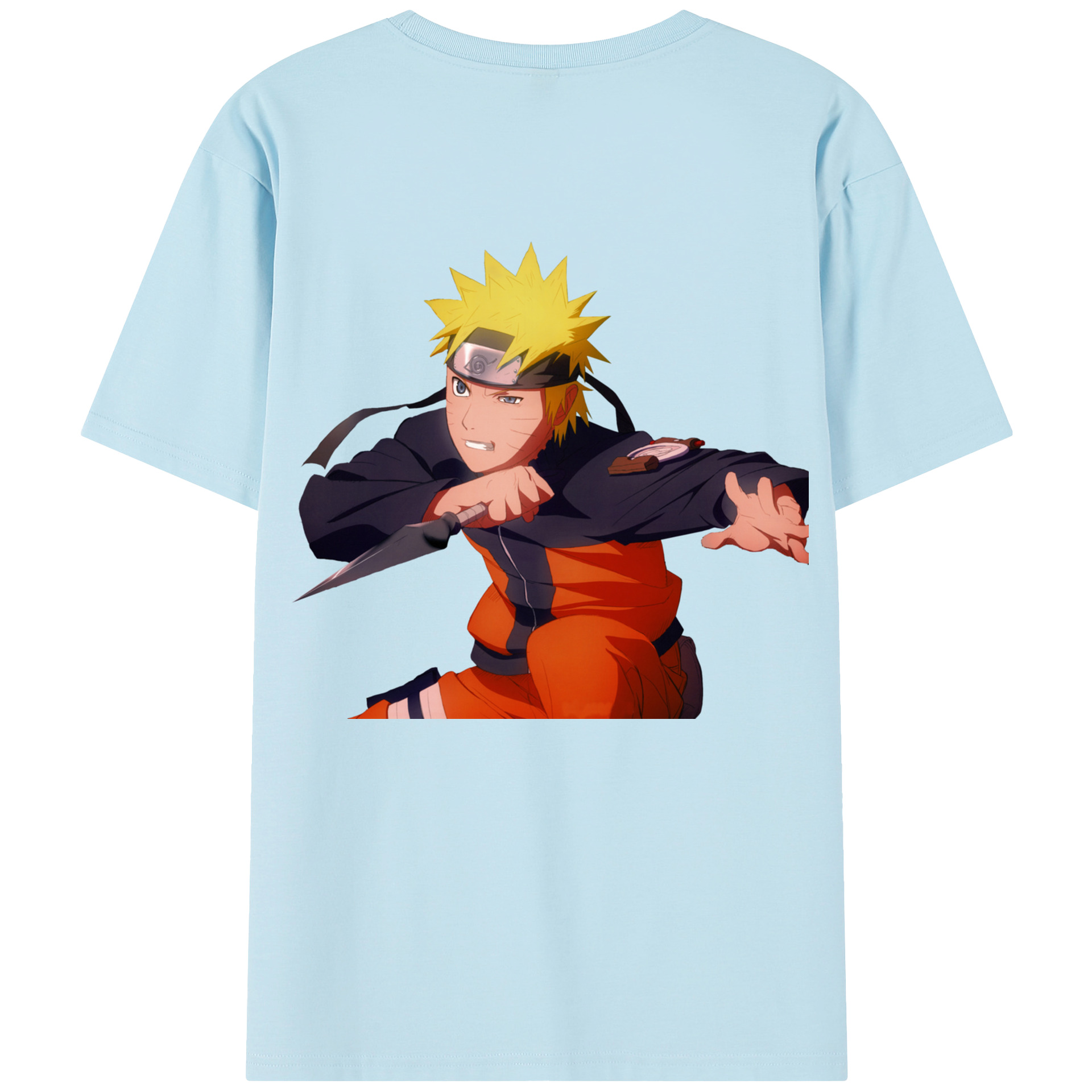（画像用） NARUTO -ナルト- うずまき ナルト Uzumaki Naruto 綿100％半袖Tシャツ（背面プリント）